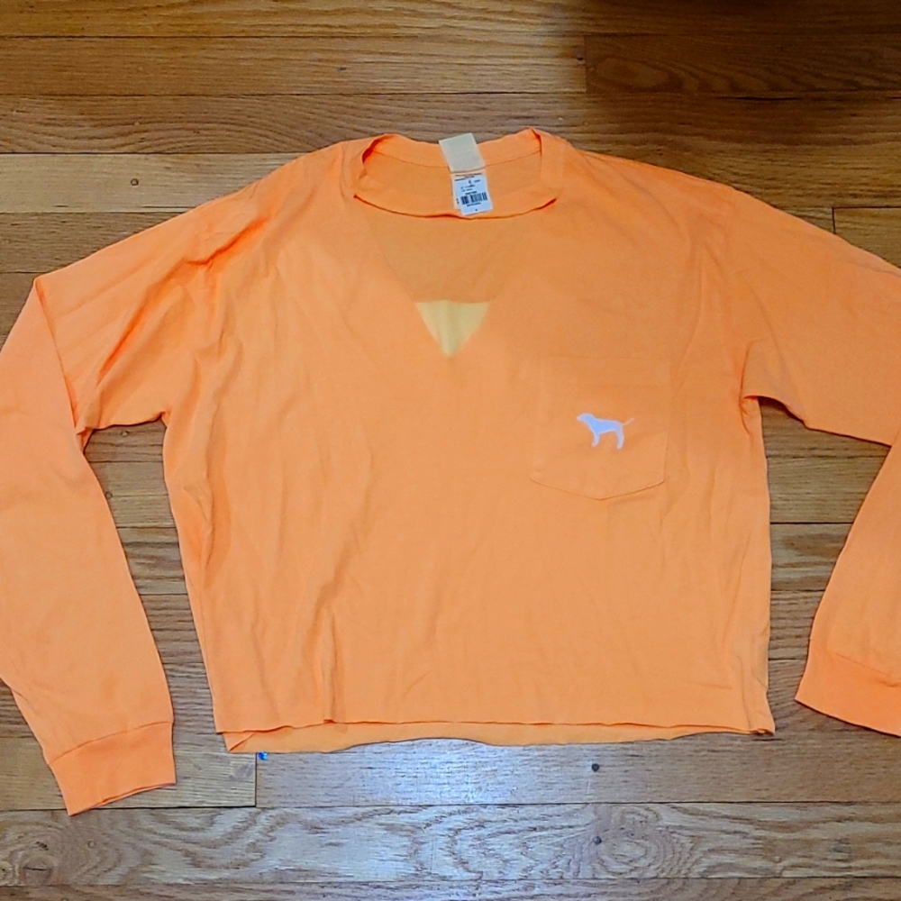 Womens size small pink by victorias secret long sleeve crop